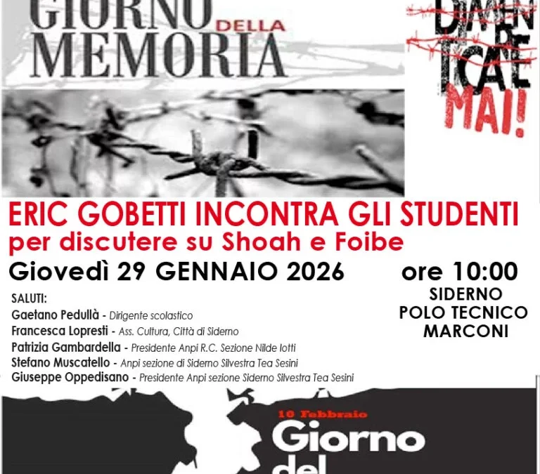 Giornata della Memoria e Giorno del Ricordo, Eric Gobetti incontra gli studenti